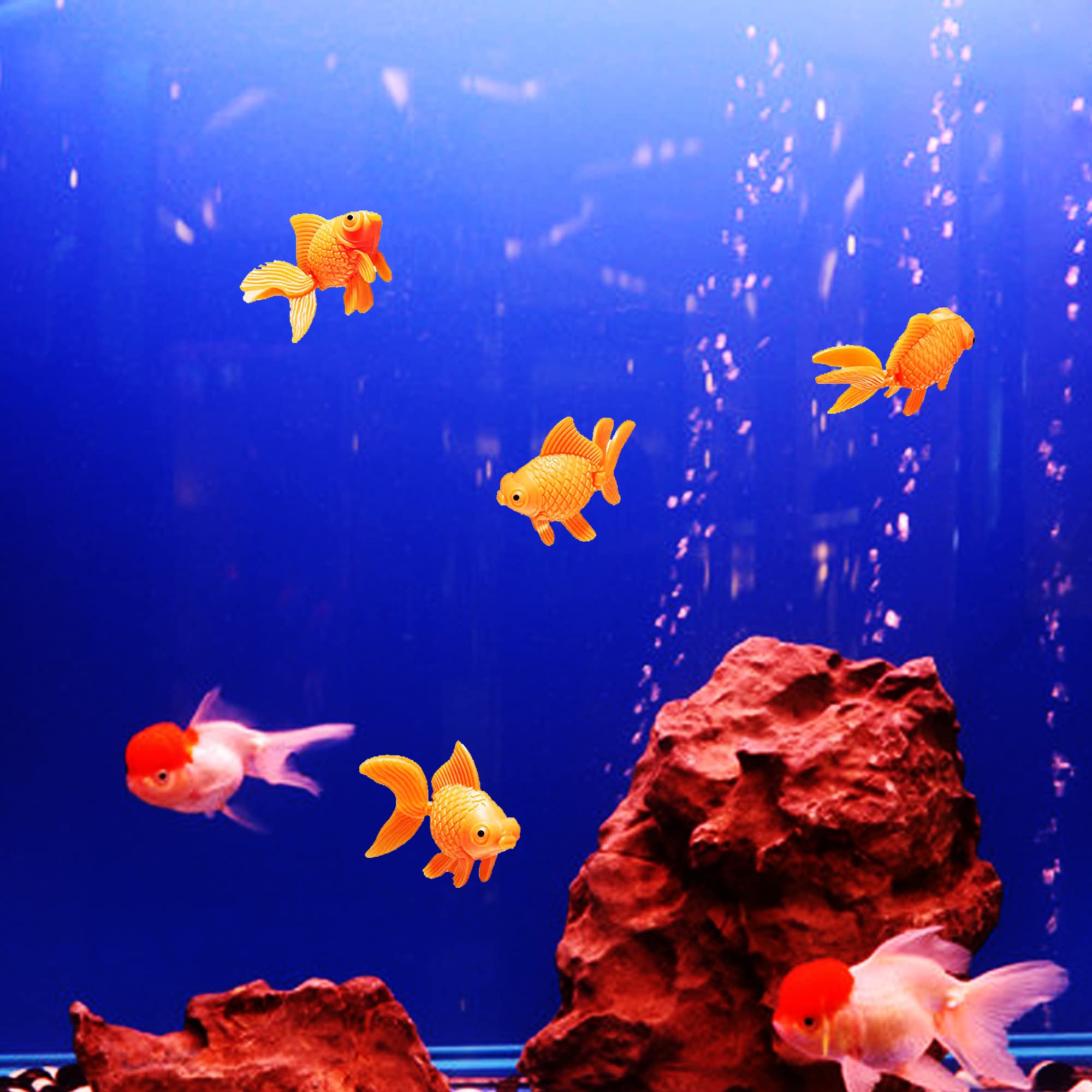Cayway faux poissons aquarium orange 32 pièces flottants
