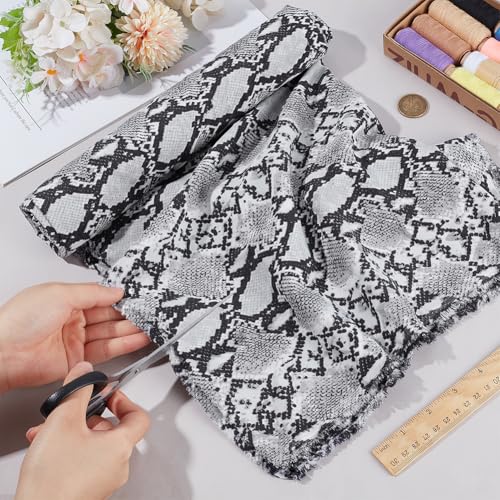 BENECREAT Tissu Peau de Serpent Noir 1,5 m x 1 m Polyester