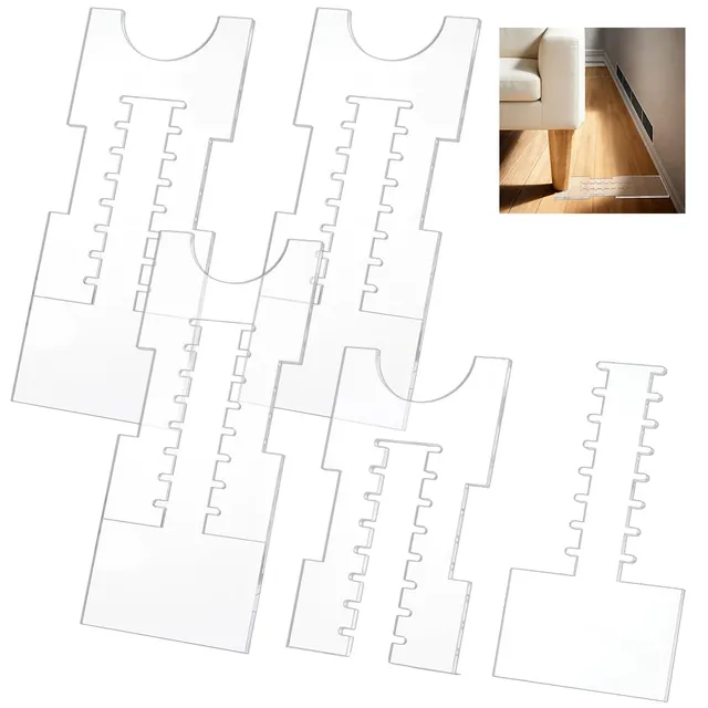 BENECREAT espaceur canapé acrylique transparent 4pcs 23x10cm