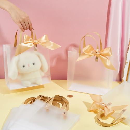 BENECREAT Sacs Cadeau Transparents 20x20x8 cm 12 Pcs