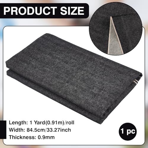 BENECREAT tissu denim brut selvedge noir 13oz 0,9m