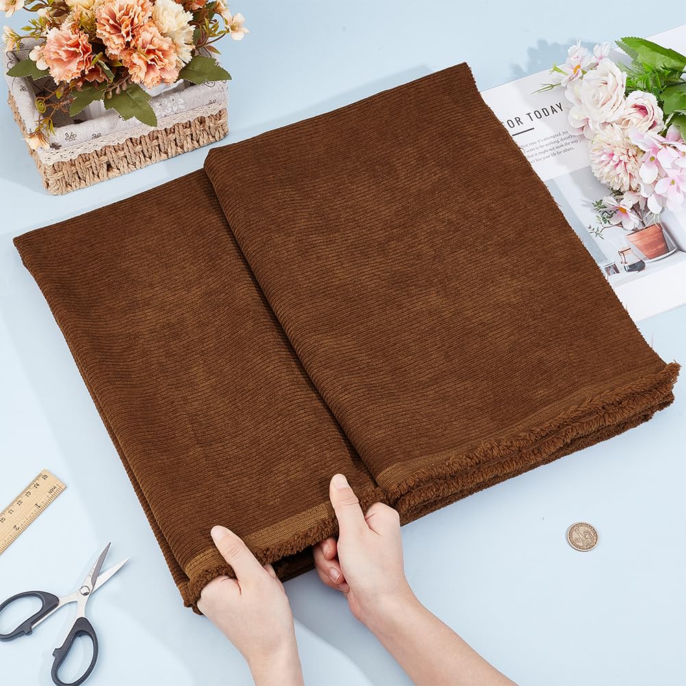 BENECREAT Tissu Velours Côtelé Marron Selle 2x1,55 m