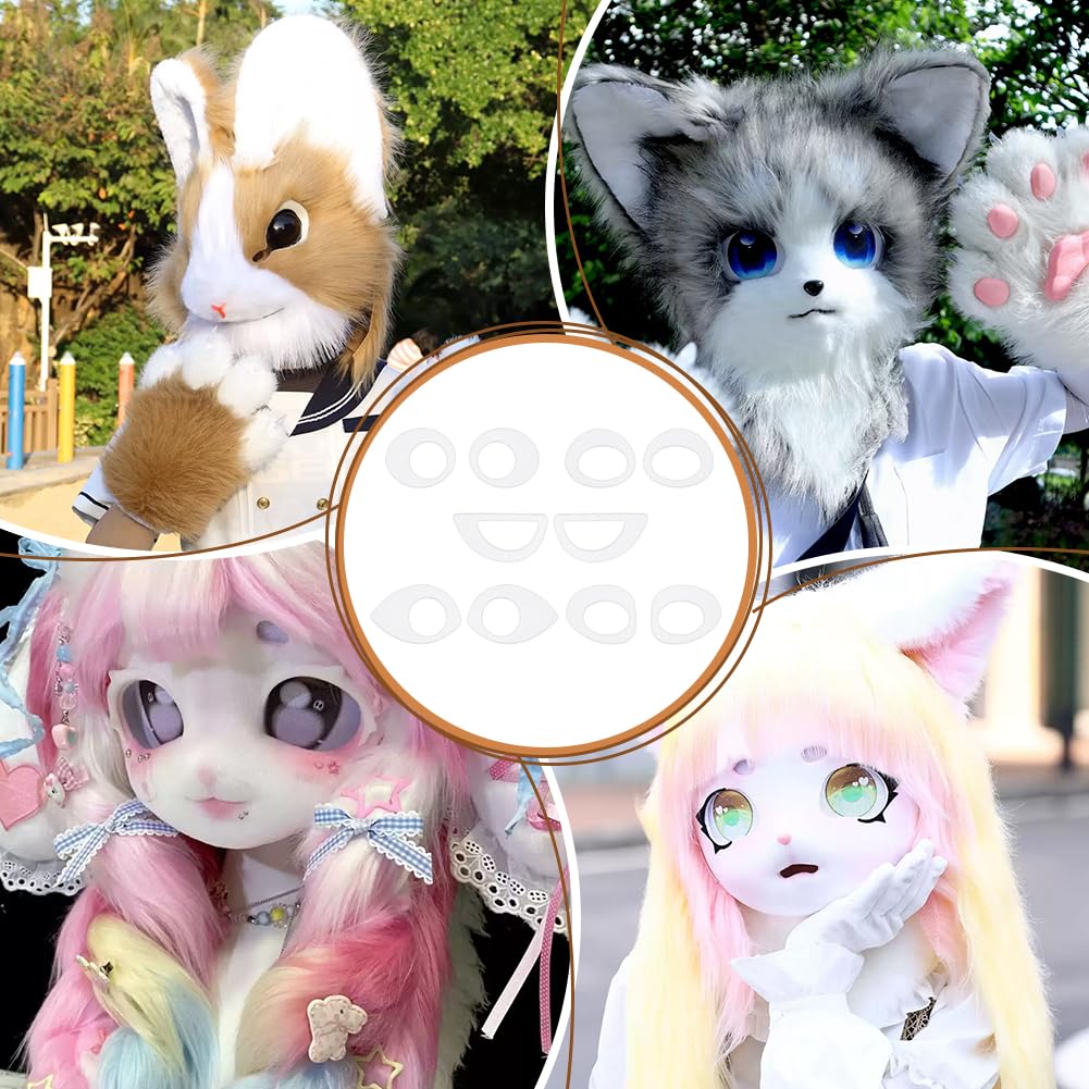 BENECREAT Yeux Fursuit Acrylique Blancs 10 Paires 5 Styles