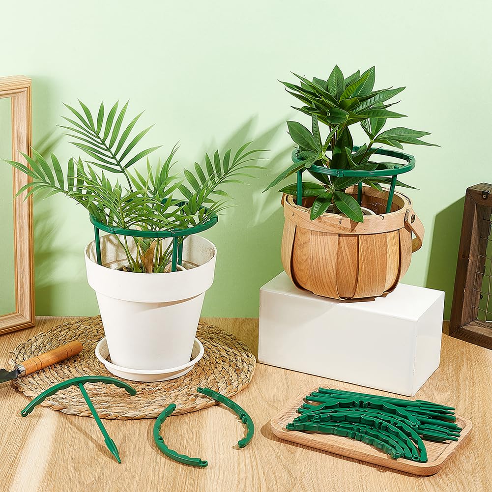 BENECREAT Tuteurs Plantes Plastique Vert Lot 28 Soutien