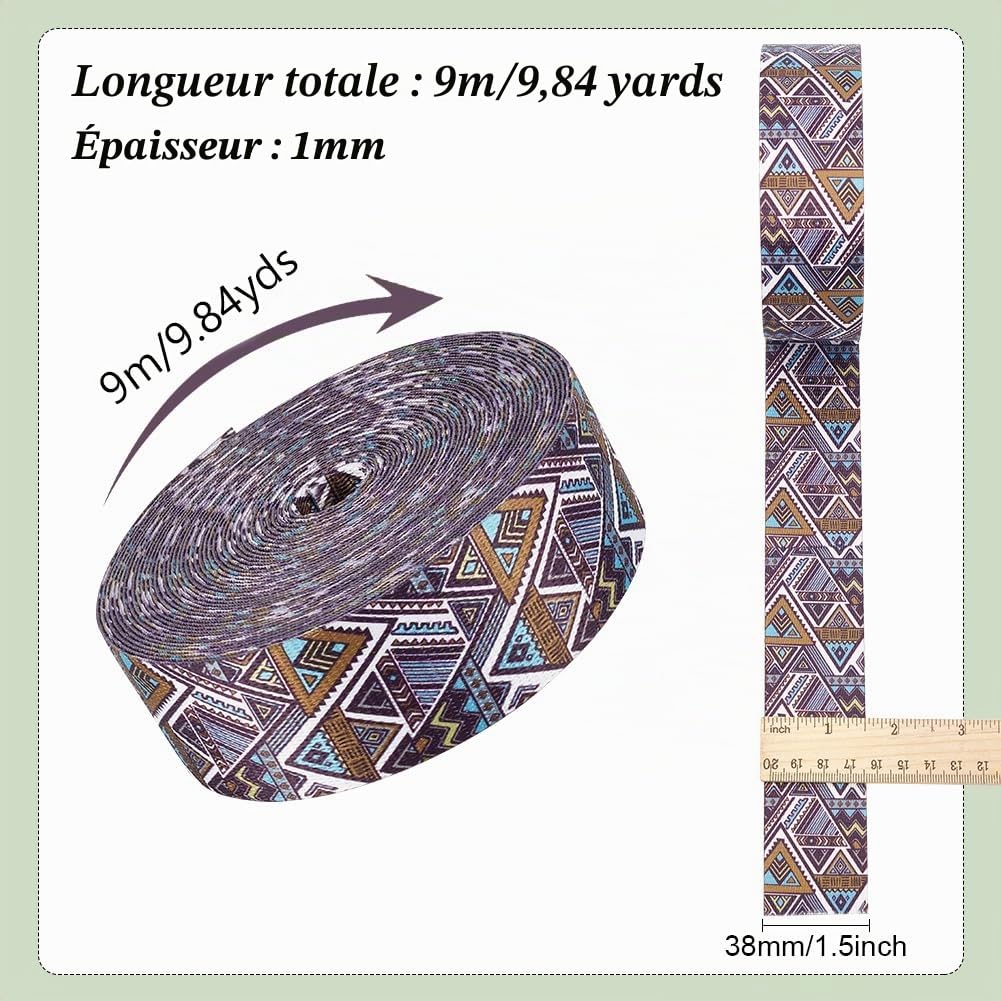 BENECREAT sangle jacquard polyester 38mm 9m triangle