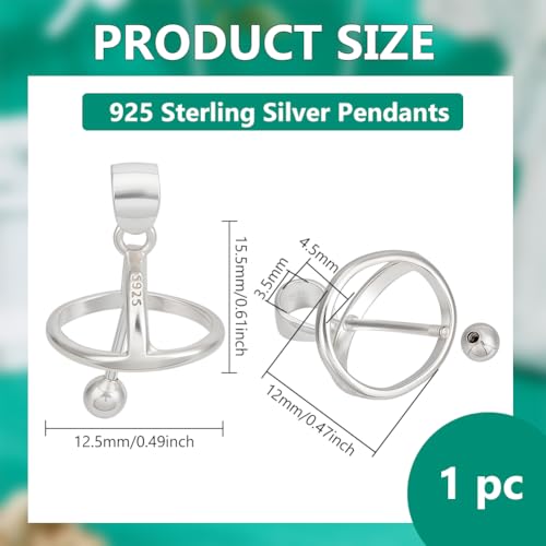 BENECREAT pendentif parapluie perle argent 925 15mm