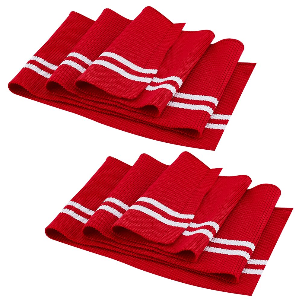 BENECREAT Bord Côte Tricot Rayures Noires 14x95 cm 2 pcs