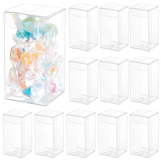 BENECREAT Boîte PVC transparente 4x4x8 cm x40 dragées
