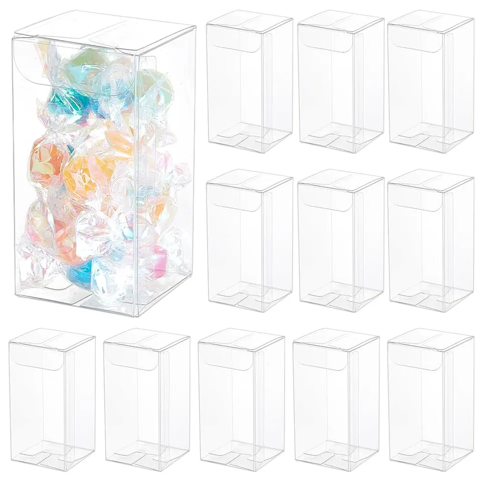 BENECREAT Boîte PVC transparente 4x4x8 cm x40 dragées