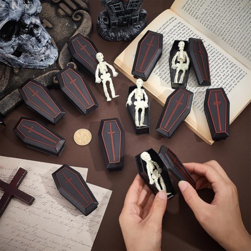 BENECREAT mini squelette cercueil noir 32 sets