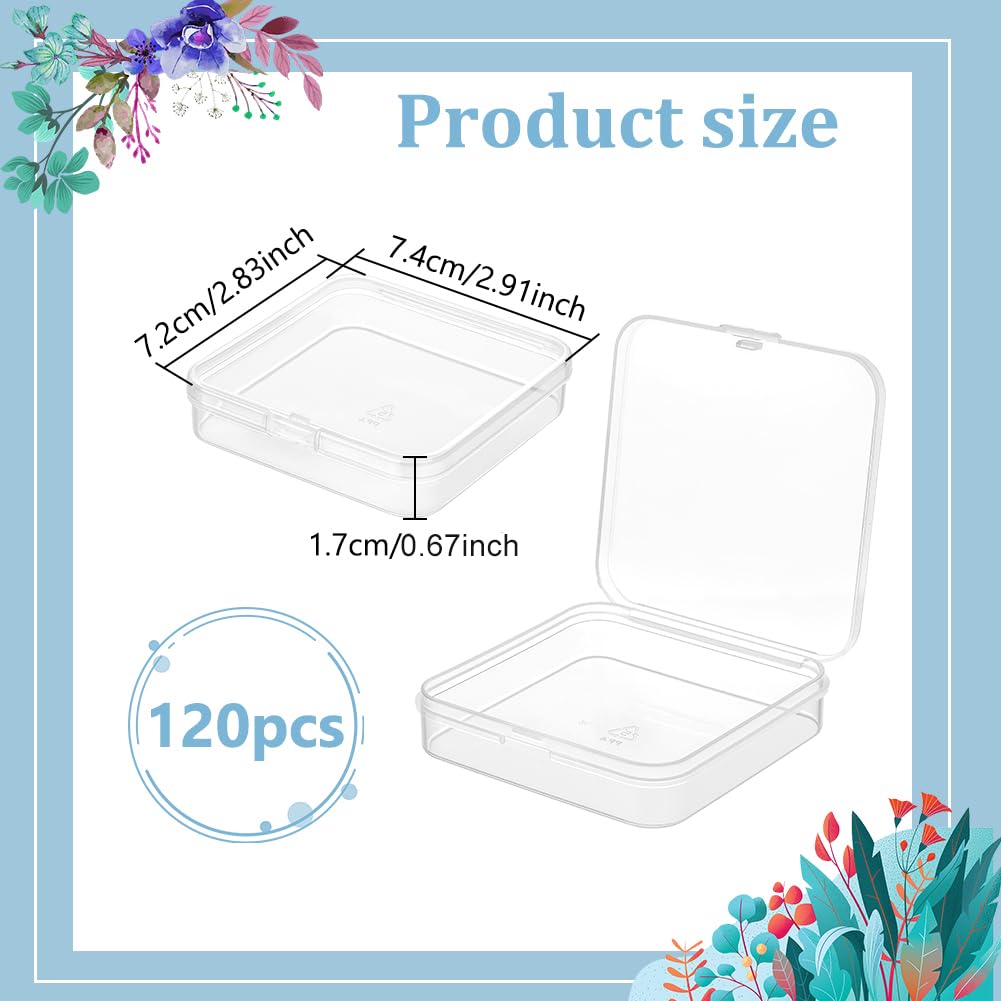 BENECREAT Boîte Rangement Carrée Transparente 120pcs 7,2cm