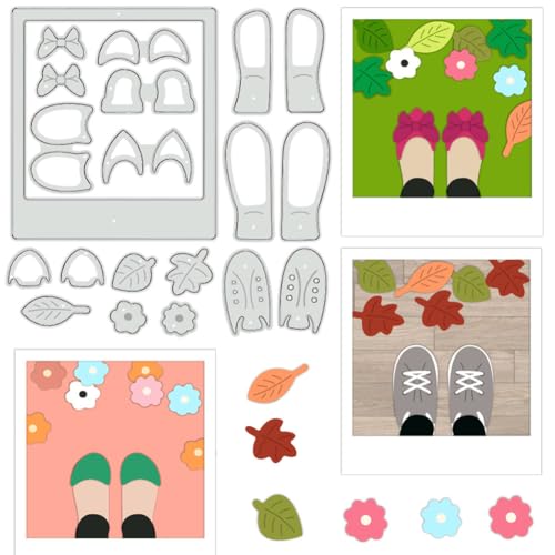 BENECREAT cadre photo dies scrapbooking chaussures feuilles