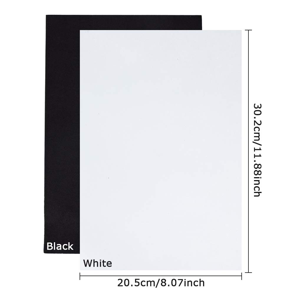 BENECREAT Feuilles Mousse EVA Noir Blanc A4 20 pcs 2 mm