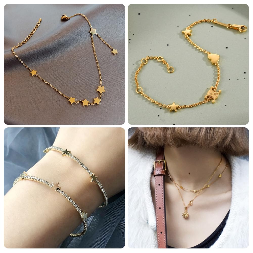 BENECREAT Perles plaqué or 18K lune étoile 20 pcs