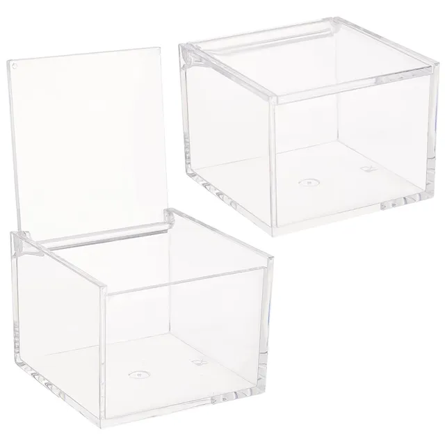 BENECREAT Boîte Acrylique Couvercle 8x8x6cm Lot de 2