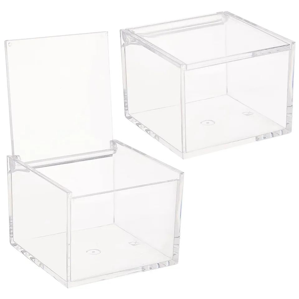 BENECREAT Boîte Acrylique Couvercle 8x8x6cm Lot de 2