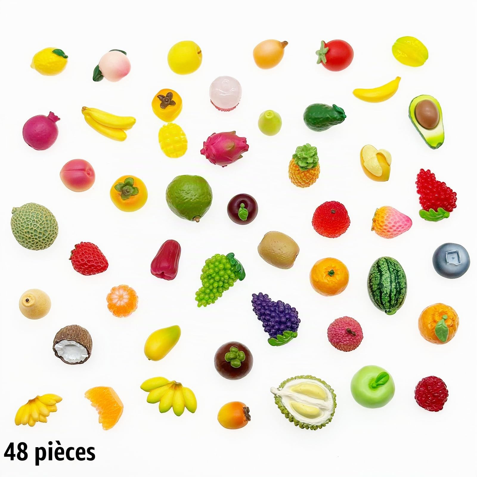 Cayway mini fruits résine 48 pcs jardin miniature