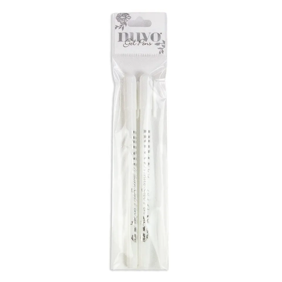 Nuvo White Gel Pens stylo gel blanc 1mm lot de 2