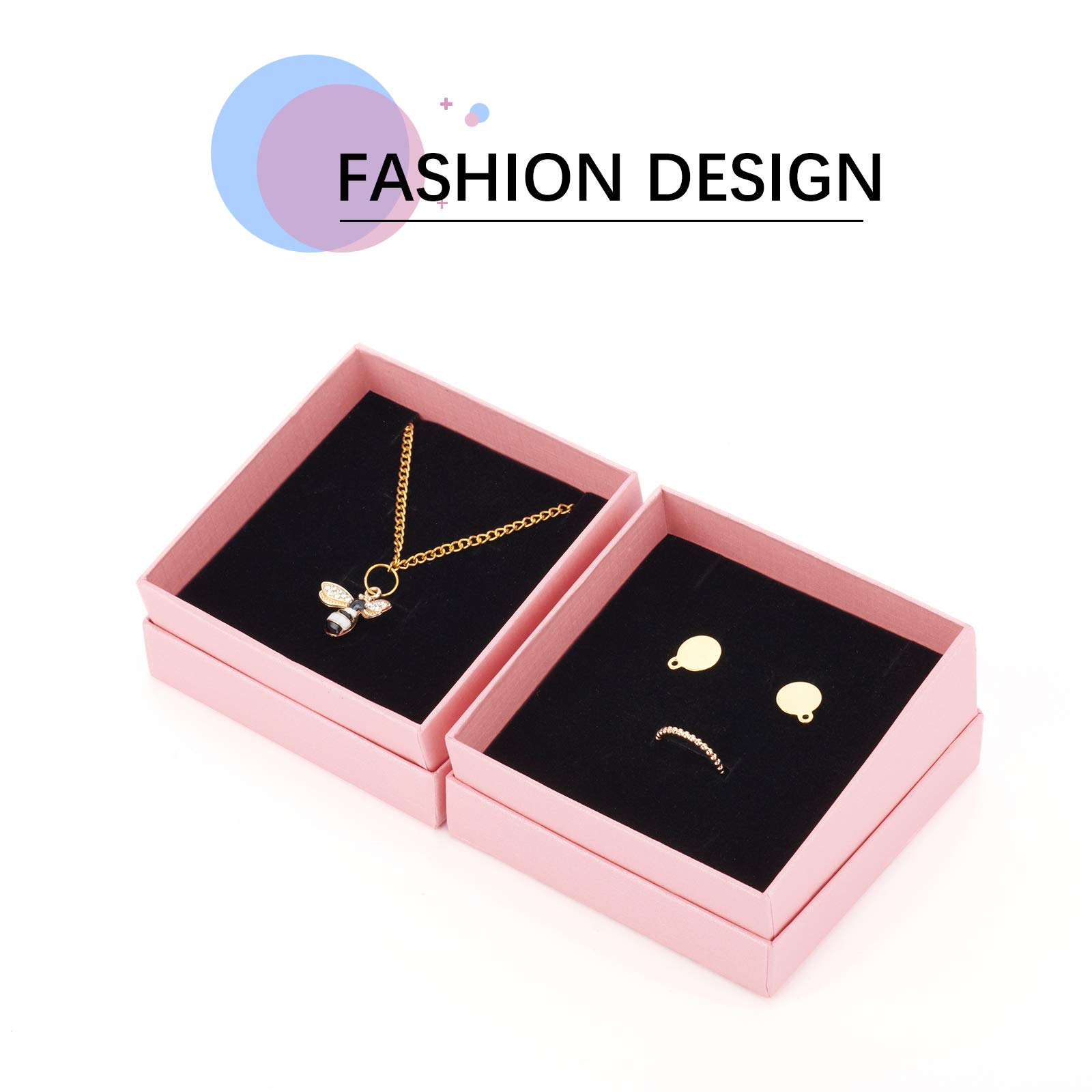 BENECREAT Boîte Bijoux Carton Kraft Rose 9x8,8 cm x12