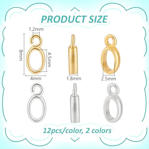 BENECREAT Attaches Pendentif Ovales Métal 2 Couleurs 24pcs