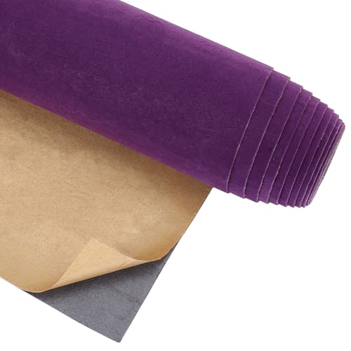 BENECREAT Tissu Velours Autocollant Indigo 4m x 25cm