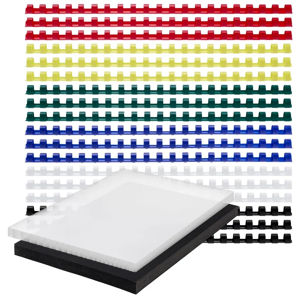 BENECREAT Kit de Reliure A4 Couvertures Peignes 180pcs Couleur