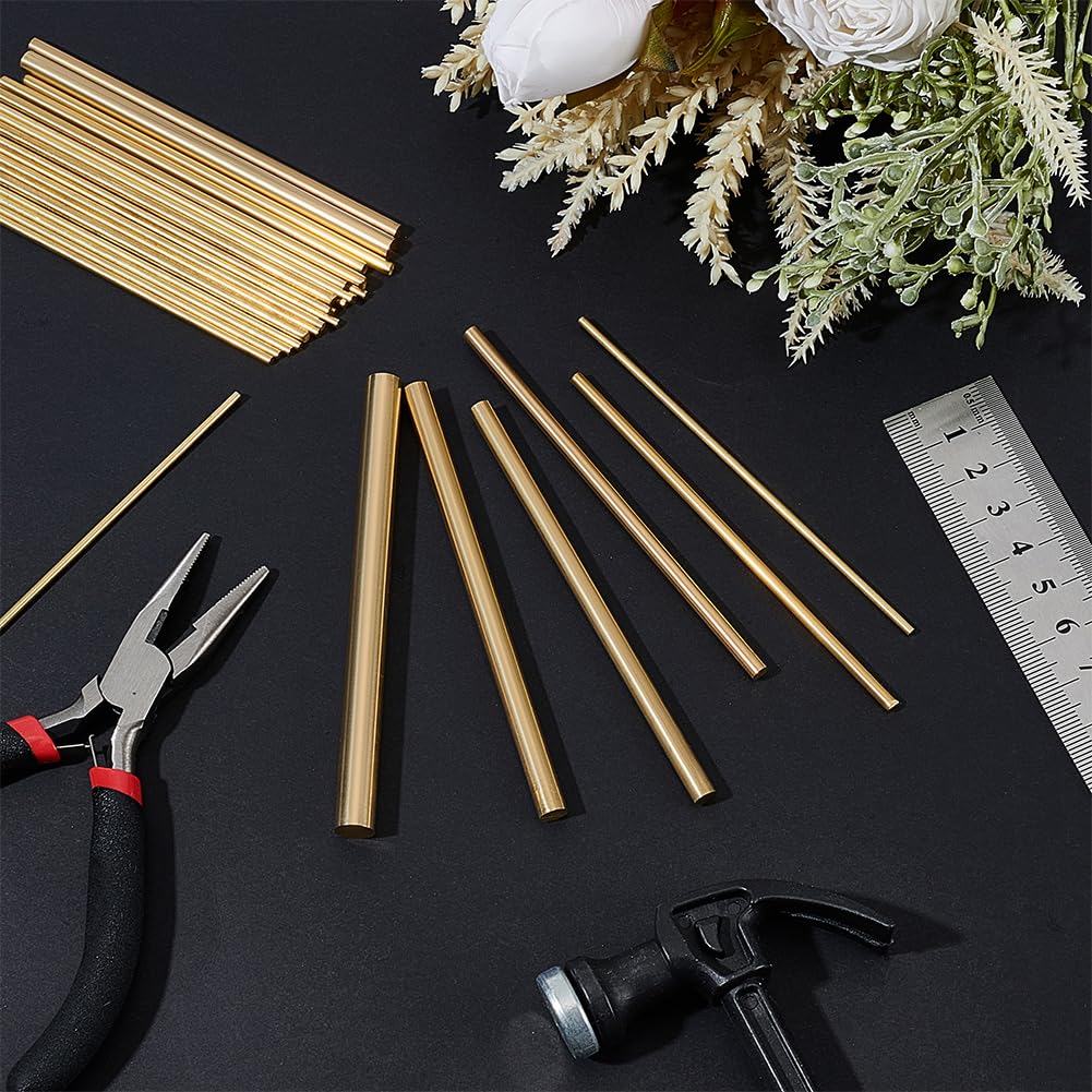 BENECREAT tige laiton brute ronde 30 pcs 100 mm