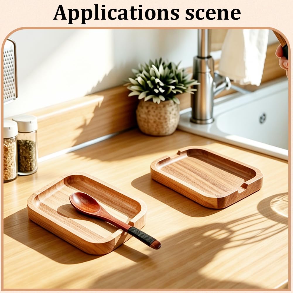 BENECREAT Repose-cuillère bois acacia 150mm 5 pcs