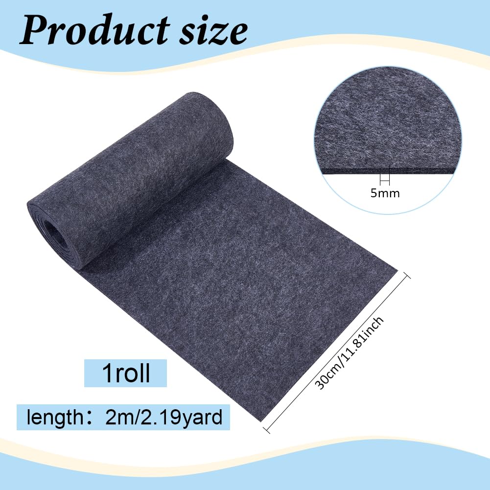 BENECREAT rouleau feutre gris foncé 200x30cm 5mm souple