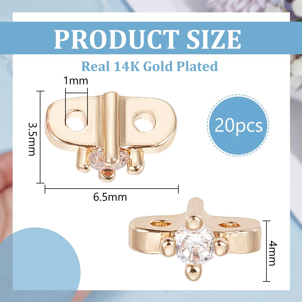 BENECREAT Connecteur Zircone die perle laiton doré 20 pcs
