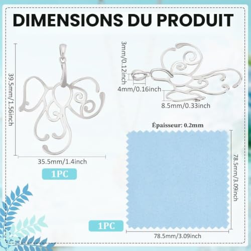 BENECREAT Support Pendentif Argent 925 Griffe Irrégulier