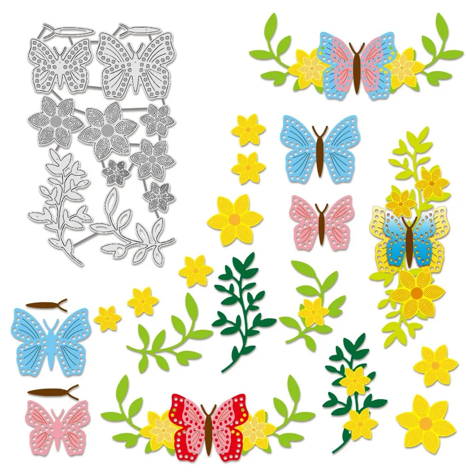 BENECREAT Botanique matrices de découpe fleurs papillons feuilles