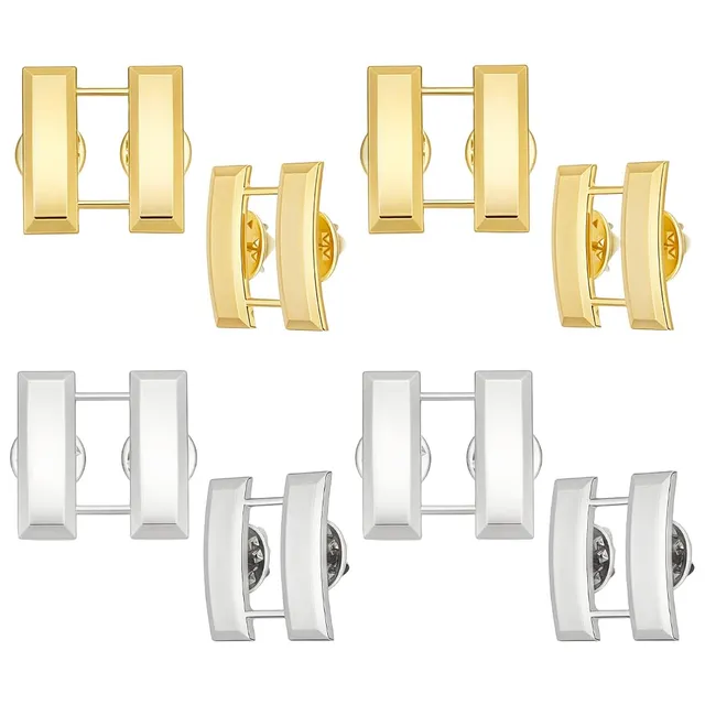 BENECREAT barres capitaine insignes de col or et argent x8