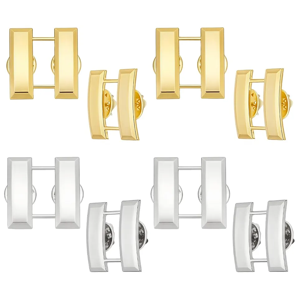 BENECREAT barres capitaine insignes de col or et argent x8