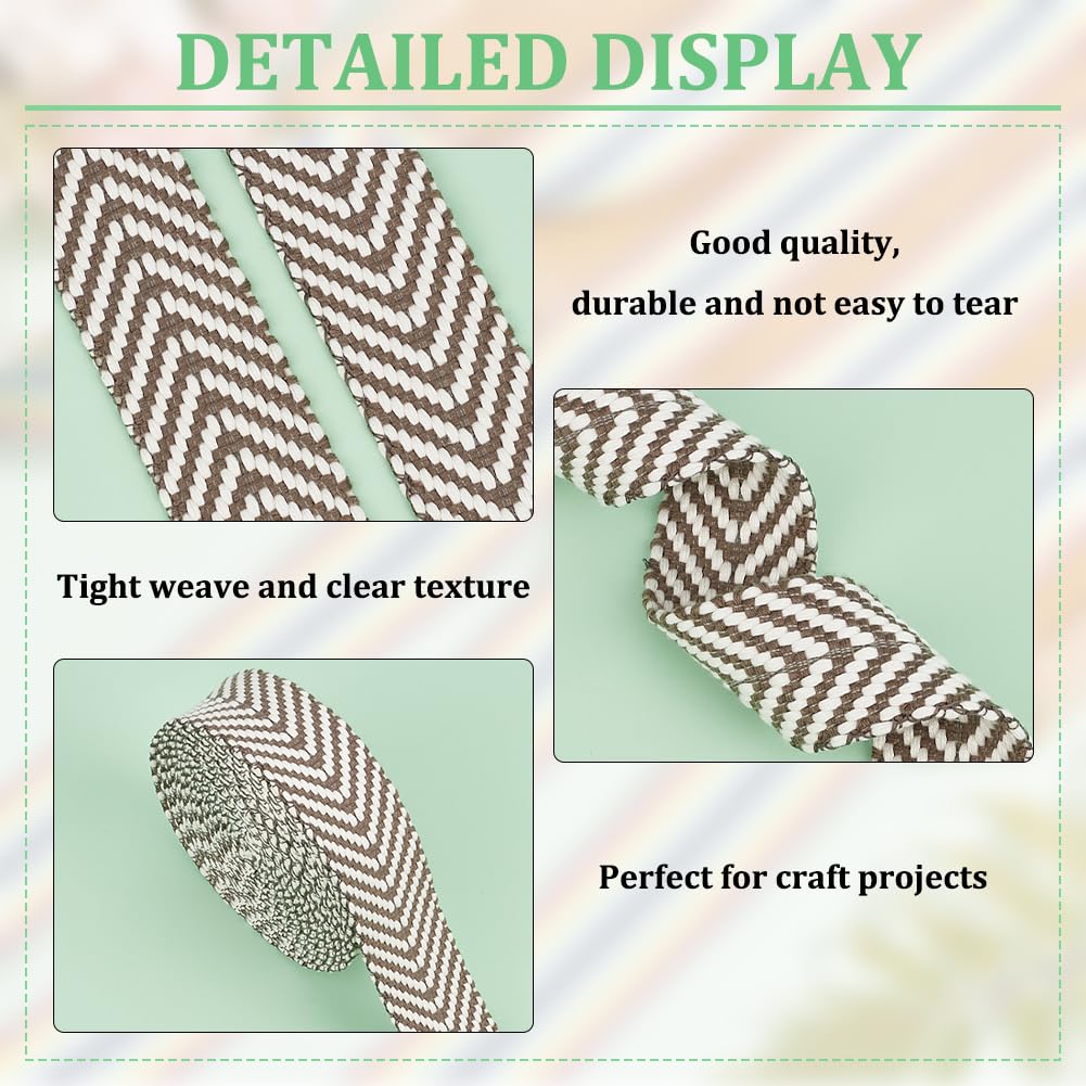 BENECREAT sangle jacquard flèche polycoton olive 38mm 4,57m