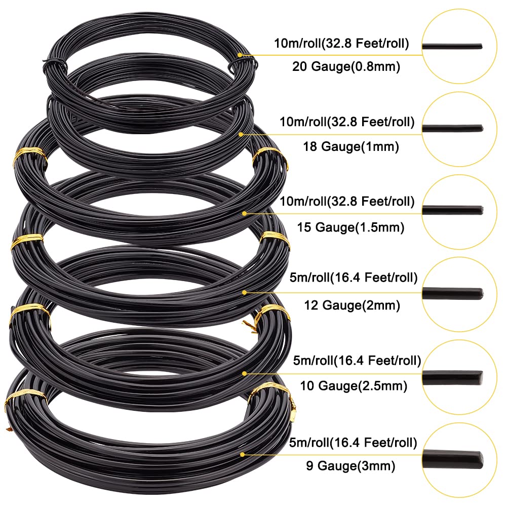 BENECREAT fil aluminium noir 6 calibres 45m bijoux