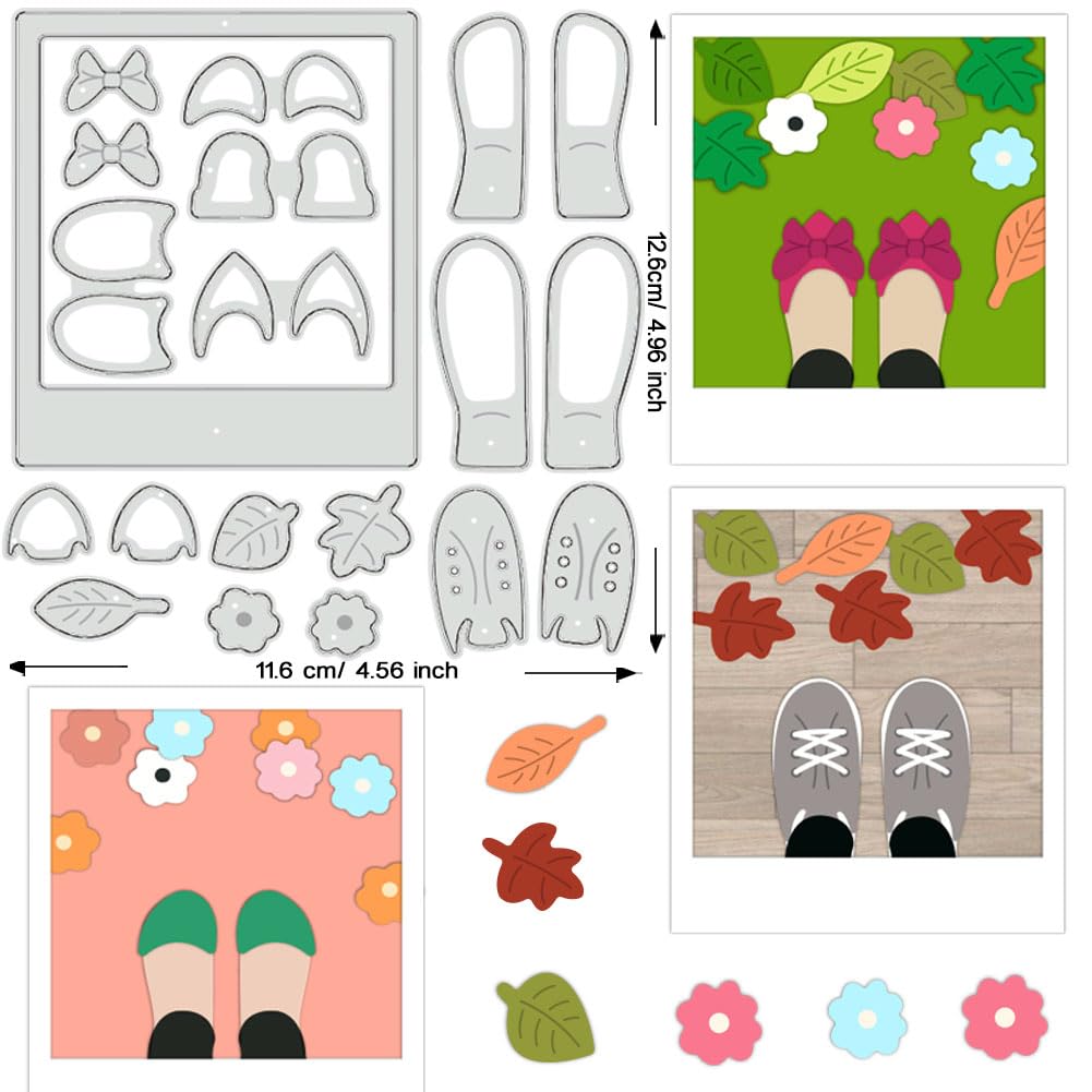 BENECREAT cadre photo dies scrapbooking chaussures feuilles