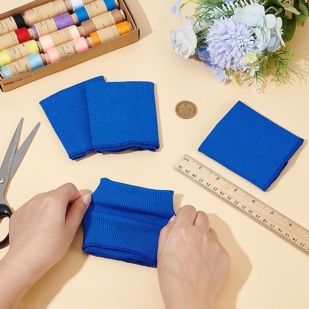 BENECREAT Manchettes Côtes Jersey Polyester Bleu Royal 4 pcs
