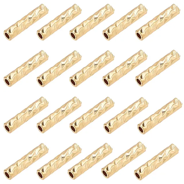 BENECREAT Perles Tube Doré 7x1,5 mm Intercalaires x100