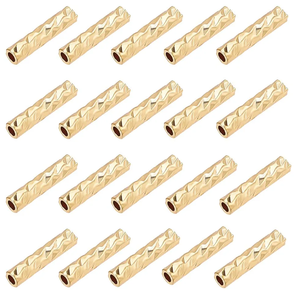 BENECREAT Perles Tube Doré 7x1,5 mm Intercalaires x100