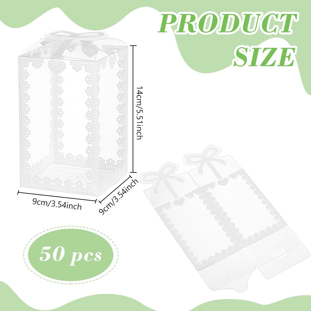 BENECREAT Boîtes PVC Transparentes Nœud Papillon 9 cm x50