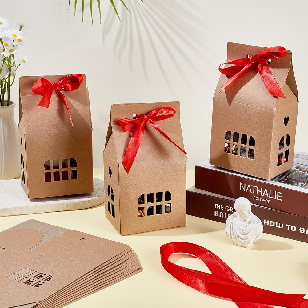 BENECREAT Boîtes Cadeau Maison Papier Kraft Marron 24 pcs
