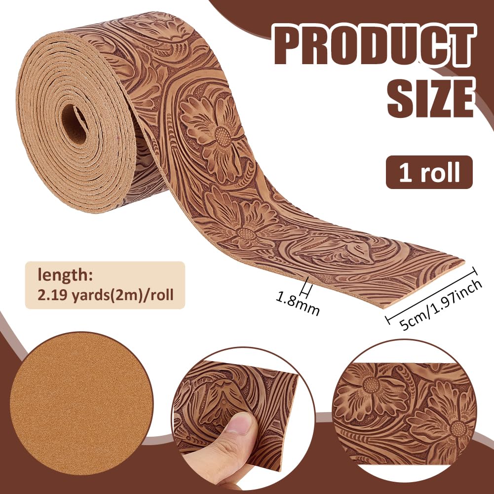 BENECREAT Simili cuir gaufré chocolat 2m 50mm