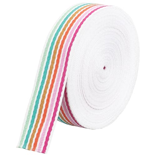 BENECREAT Ruban Rayé Arc-en-Ciel 38 mm 9,14 m Polycoton