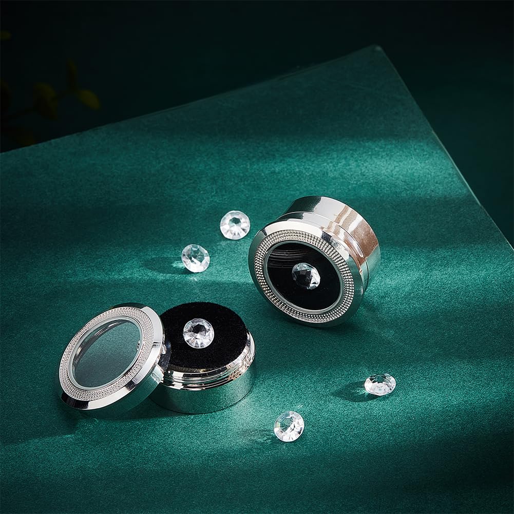 BENECREAT Boîtes Cadeaux Bijoux Fenêtre Verre 3,2x1,6 cm 2 Pcs