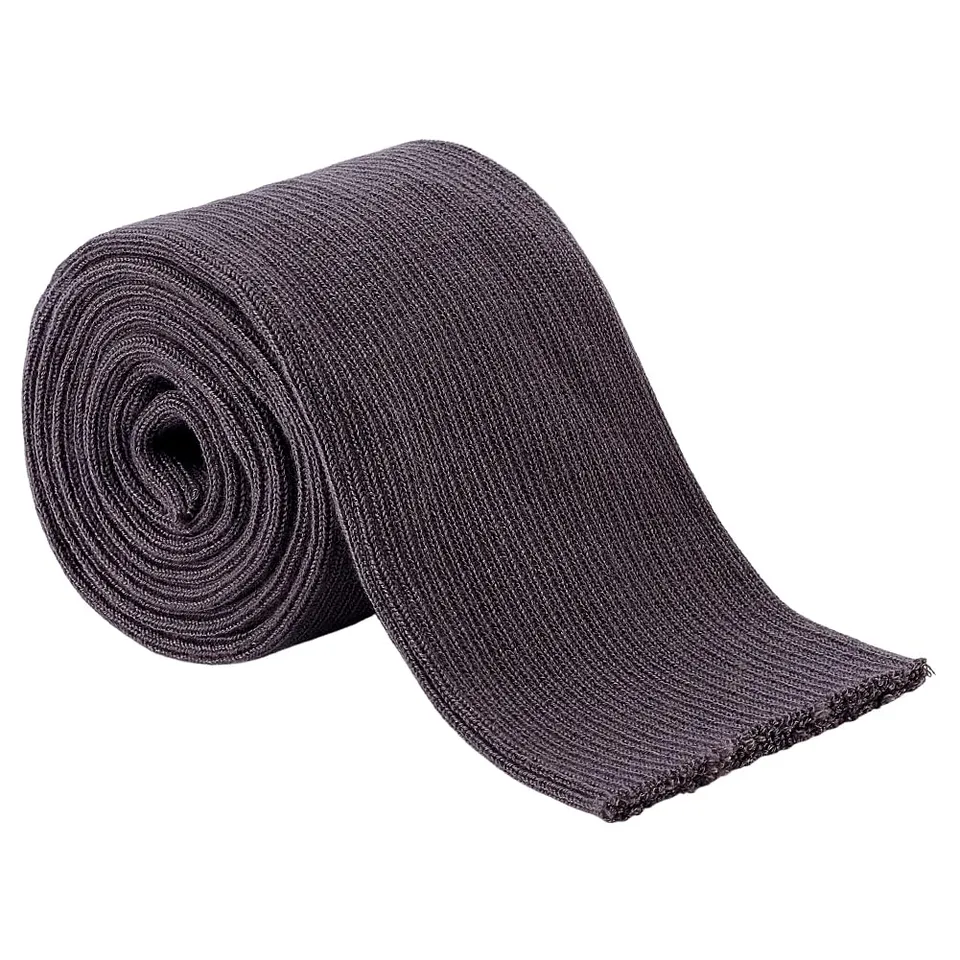 BENECREAT Manchette Côte 100x7cm Tissu Gris Coton Élastique