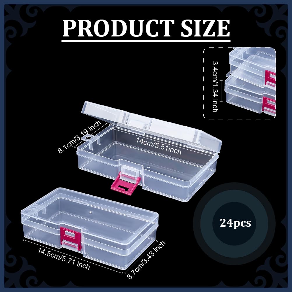 BENECREAT Boîtes Rangement Plastique Transparent 24pcs Bleu Rouge