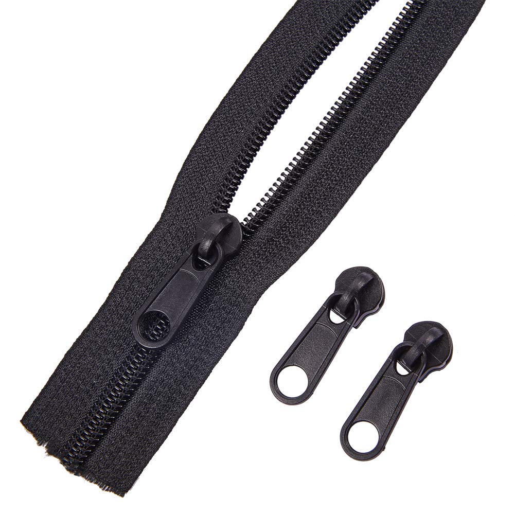 BENECREAT kit réparation fermeture éclair noir 20 curseurs + 10 m