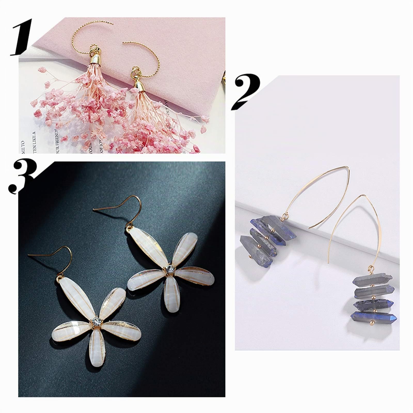 BENECREAT Crochets Boucles d'Oreilles Type 6 Plaqué Or 18K