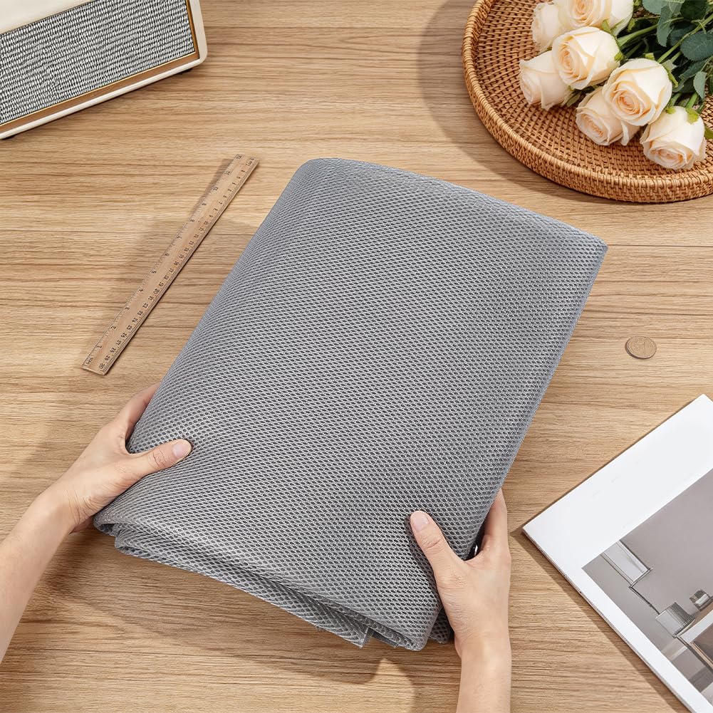 BENECREAT Tissu Maille Stéréo Haut-Parleur Gris 142x137cm